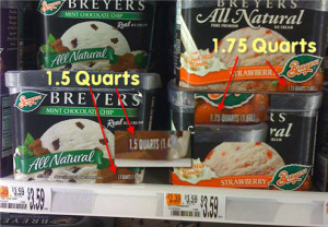 shrinking icecream breyers is smaller