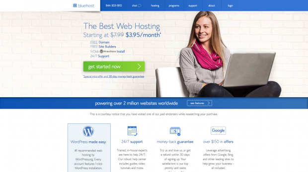 Blue Host Landing Page